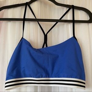 Blue adidas low support sport bra